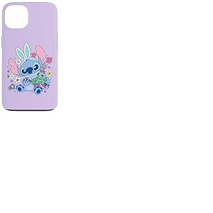 Coque pour iPhone 13 Disney Lilo & Stitch Cute Easter Bunny Stitch and Scrump