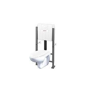 Wirquin 55724823 Wc suspendu imageo complet avec plaque de commande double chasse blanche