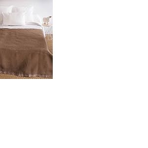 Toison d’or Couverture Volta en Laine Woolmark, 220cm x 240cm Taille, Chamois