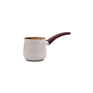 NAVA Creuset | 430 ml | Cafetière turque avec revêtement en granit pour la préparation du café turc, Beige/Marron
