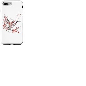 T Grue à Couronne Rouge en Origami Japonais pour Grue du Coque pour iPhone 7 Plus/8 Plus