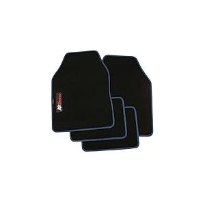 PETEX Lot de 4 Tapis de Voiture universels en Carbone Noir/Bleu