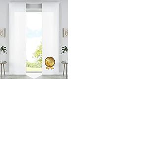 Gardinenbox 85600N2 - Lot de 2 Rideaux coulissants en Microfibre - avec Chariot de Panneau et Barre de lestage - Blanc Deluxe Mat - 245 x 60 cm (H x l)