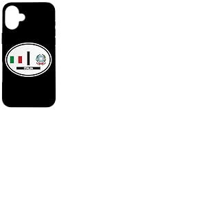 Autocollant ovale pour voiture avec drapeau et blason Italie Coque pour iPhone 16 Plus