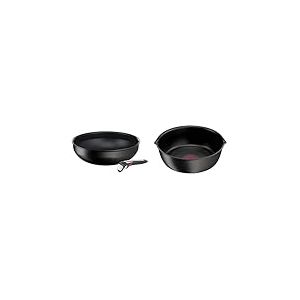 Tefal Ingenio, Lot de 2 pi&egrave;ces Sauteuse 28 cm + 1 poign&eacute;e, Induction, Rev&ecirc;tement antiadh&eacute;sif & Ingenio Eco Resist Po&ecirc;le profonde 26 cm, Rev&ecirc;tement antiadh&eacute;sif, Indicateur de d&eacute;marrage de cuisson