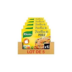 Knorr Bouillon Poule Dégraissé 12 Cubes 120g - Lot de 5