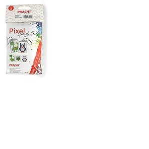 Pracht Creatives Hobby Pixel P90024-00505 Kit de bricolage amusant 5 pour enfants, système d'assemblage simple avec des petites pierres en bioplastique pour créer 2 porte-clés (médaillons)