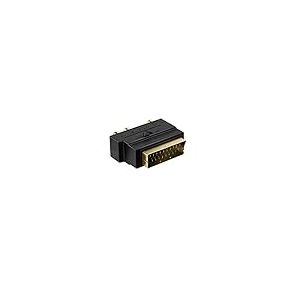 ekon Adaptateur péritel RCA, Prise S-VHS, Bouton Interrupteur in/Out, connecteurs dorés pour TV, Smart TV, DVD, Blue-Ray, VHS, décodeur, numérique terrestre