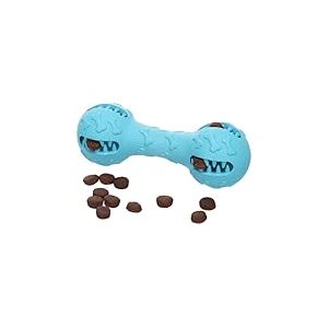 Flamingo Jouet pour Chien Tanno Haltère Bleu – 15,8x5,8x5,8cm – Peluche TPR avec Grelot – Jouet Sonore et à Mâcher – pour Petits et Moyens Chiens – Hygiène Dentaire et Jeux Actifs