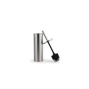 Beldray Brosse WC et Support - Traité Anti-bac, Poils en Silicone Anti-Rayures - Anti-éclaboussures - Design Discret fermé - Long Manche - Tête hygiénique Facile à Nettoyer - Résiste aux Taches