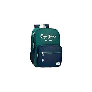 Pepe Jeans Ben Sac &agrave; dos scolaire double compartiment vert 30 x 40 x 12 cm Polyester 14,4 L by Joumma Bags, vert, Sac &agrave; dos scolaire double compartiment