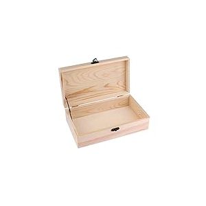 Bo&icirc;te &agrave; bijoux en bois brut Dedoot en bois avec fermoir de verrouillage rectangulaire Bo&icirc;te de rangement pour outils et brosses 24,7 x 14 x 7 cm