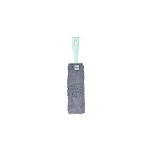 Vigar - Plumeau Court en Microfibre - avec tête Flexible - 9 x 3 x 40 cm - Collection Rengo - Amovible - Profil Extra Plat - Couleur Gris et Turquoise