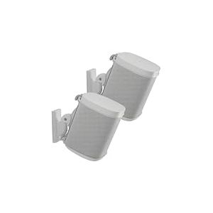 Sanus Support d'enceinte murale réglable pour Sonos Play : 1 & Play: 3- Inclinable et orientable pour un meilleur son - Lot de 2 - Blanc