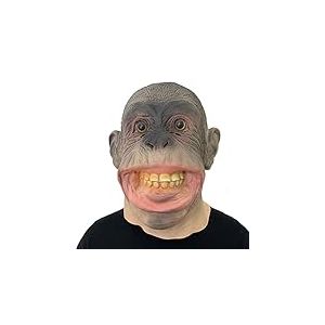Yimianshou Masque de singe amusant en latex effrayant pour Halloween, cosplay, visage effrayant et réaliste pour adultes