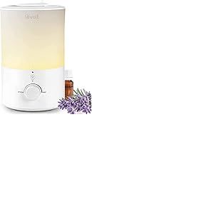 LEVOIT Humidificateur d'Air Chambre 3L Top-Fill, 25H d'Autonomie, <28dB Ultrasonique Silencieux, avec Veilleuse, Diffuseur, Arrêt Automatique, Buse à 360°, Brume Froide, Sans BPA pour Dual 150