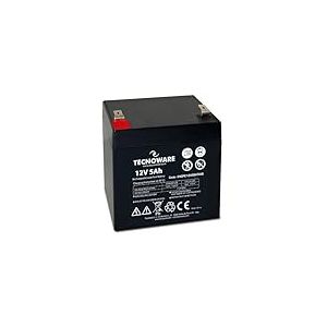 Tecnoware Power Systems - Batterie au Plomb Étanche, 12 V 5 Ah, Pour Onduleur, Systèmes de Vidéosurveillance et Alarme, Cosse Faston 6,3 mm, 9 x 10 x 7 cm, 5 Ah