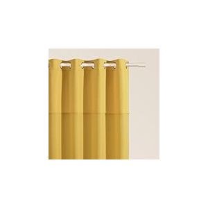 ROOM99 Rideau avec œillets Mia 140 x 250 cm Largeur x Hauteur, Décoration de Fenêtre, Curtains et Draperies intérieurs pour Salon, Chambre Moderne Volant Moutarde, 1 pièce
