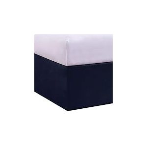 Lux Hotel Cache-sommier sur Mesure en Microfibre avec Longueur de Chute Classique de 35,6 cm, Grand lit, Bleu Marine