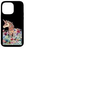 Femmes Fleurs Nature Licorne Cheval Licorne Licorne Filles Enfants Coque pour iPhone 14 Pro Max