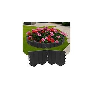 GARDENIX Bordure de pelouse Facile à Installer - en Plastique Noir - 20,6 m - sans Creuser - Bordure de Parterre en Plastique recyclé - Flexible et Durable - Fabriquée dans l'UE