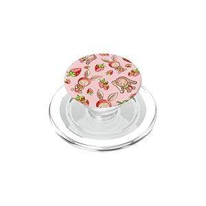 Cottagecare Fraise Lapin Lapin Rose Doux Fille Kawaii PopSockets PopGrip pour MagSafe