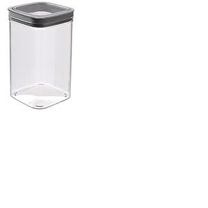 CURVER Dry Cube 1.8L - Boîte de Conservation Alimentaire Hermétique et Emplibale pour la Cuisine - Pour Aliments Secs - 11,8x11,8x19,7 cm -Transparent/Gris