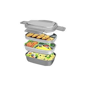 Cozary Boîte à lunch pour adultes, 1900ml boîte à pain avec compartiments, Bento Boxes Lunch Box avec couverts, boîte à goûter, boîte à pain, boîte à repas anti-fuite boîte à goûter compartimentée