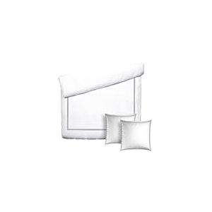 Pure Cotton Parure de lit 3 Pi&egrave;ces 2 Personnes - Housse de Couette 200x220cm & 2 taies d'oreiller 80x80cm &ndash; 100% Satin de Coton,80 Fils/cm&sup2;, 120 GSM - Oeko-TEX&reg;&ndash; Silhouette - Bleu Fonce/Blanc