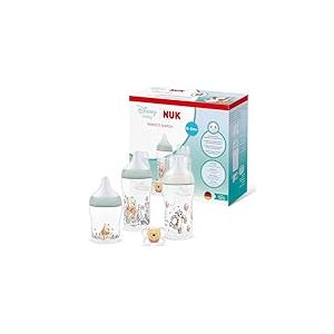 NUK Perfect Match Set Biberons & Sucette | 0-6 Mois | 3 Biberons Anti-Colique (150 ml, 260 ml), 1 Sucette Perfect Match Air | Disney Winnie l&rsquo;Ourson | Lot de 4