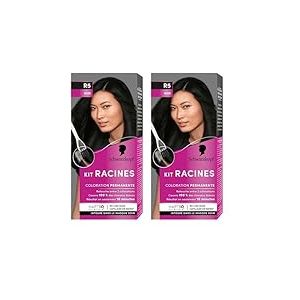 Schwarzkopf - Kit Racines - Coloration Racines Cheveux Permanente - Enrichie d’une huile nourrissante - Couverture Cheveux Blancs - Retouche entre 2 Colorations - Noir R5, 1 Unité (Lot de 2)