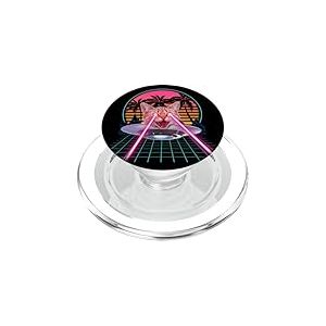 Laser Cat Eyes Kitten UFO Retro 80s Funny Cats Lovers PopSockets PopGrip pour MagSafe