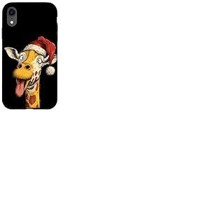 Superbe Costume de Girafe avec Chapeau de P&egrave;re No&euml;l Coque pour iPhone XR