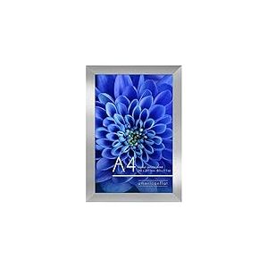 Americanflat Cadre Photo A4 Argenté - MDF avec Verre Incassable Poli, Chevalet & Matériel de Suspension Intégré - Format Horizontal et Vertical pour Mur et Dessus de Table - 21x29,7 cm