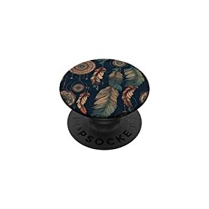 PopSockets Plume Attrape de rêves esthétique PopGrip Adhésif pour Téléphone portable Noir