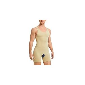 SOLCYSX Sous-v&ecirc;tement de compression gainant et amincissant sans manches pour homme Fajas para Hombres, beige, X-Large - XX-Large