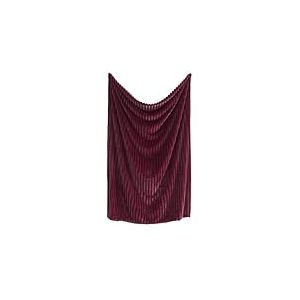 Appletree Hygge Plaid en Fausse Fourrure Polyester Bordeaux 130 x 180 cm Horizontal nervuré Adulte réversible avec Dos Polaire