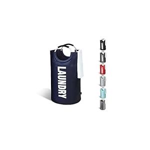 KEPLIN Grand panier &agrave; linge pliable &ndash; Bleu fonc&eacute;, 82 l, panier &agrave; linge pliable, facile &agrave; transporter, panier &agrave; linge pour chambre d'enfant, salle de bain, cr&egrave;che, buanderie