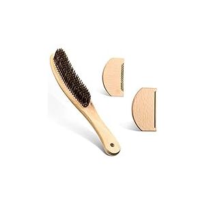 3 Pièces Peigne en Cachemire en Bois Rasoir de Pull en Bois Peigne Rasoir de Pull Tissu Peigne Anti-Peluche avec Brosse Anti-Peluche Rasoir de Multi-Tissus pour Éliminer Boulochage, Duvet et Charpie