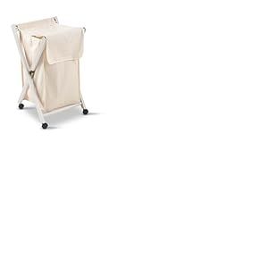 Arredamenti Italia AR_IT- 605 BANNY Panier &agrave; Linge H&ecirc;tre Massif Couleur Blanc 50 x 78 x 44 cm