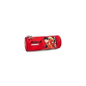 One PIECE - Trousse d'école officielle One Piece, trousse à crayons, légère et compacte, facile à transporter et à ranger dans le sac à dos, avec fermeture éclair, 8 x 22 x 8 cm, rouge, rouge, Casual