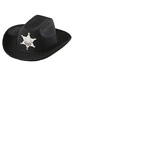 W WIDMANN MILANO Party Fashion - Chapeau de cowboy pour enfants, avec &eacute;toile de sh&eacute;rif, marron, en feutre, Far West, Chapeau, Accessoire, Carnaval