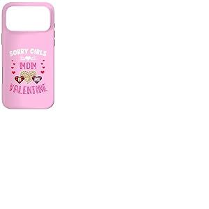 Sorry Girls Mommy is My Valentine C&oelig;urs l&eacute;opard et Plaid Coque pour iPhone 17 Pro Max