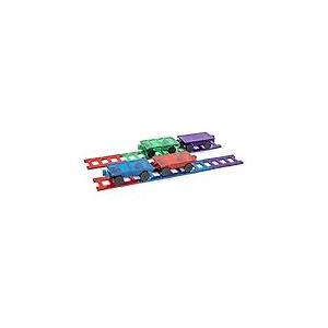 Playmags Jeu De Train Magnétique, 20 Blocs De Construction Magnétiques Coffret D'accessoires Comprenant 4 Trains, des Aimants Plus Puissants, des Jouets STEM pour Enfants