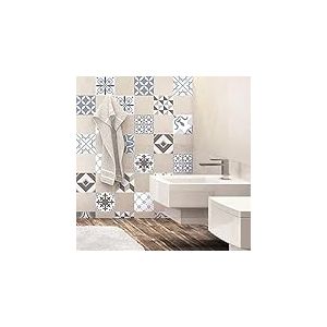 24 Stickers adhésifs carrelages | Sticker autocollant Carrelage - Mosaïque carrelage mural salle de Bain et Cuisine | Carrelage Adhésif - Portugais - 10 x 10 cm - 24 Pièces