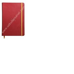 RHODIA 118753C - Carnet Rigide Coquelicot - A5 14,8 x 21 cm - Ligné - 192 pages - Papier Clairefontaine Ivoire 90 g/m² - Marque-Page, Fermeture Élastique - Couverture Simili Cuir