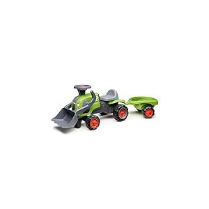 FALK - Porteur Tracteur Claas - Vert - Roues Silencieurses - Volant directionnel - Pelle Frontale - Barre d'aide à la Marche - 90% de Plastique recyclé - Fabriqué en France - Dès 12 Mois - 312MS