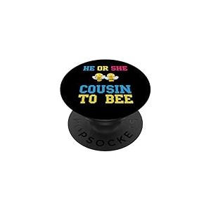 He Or She Cousin To Bee Baby Shower Party Révélation du sexe PopSockets PopGrip Adhésif