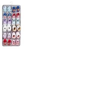 PACMAXI Organisateur de chaussures à suspendre à la porte pour 12 paires de chaussures de bébé, garçons et filles, organiseur de chaussures de bébé à suspendre avec cintre (matériau polyester, gris)