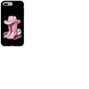 Bottes de Cowgirl Roses avec Strass et Boule Miroir pour Femmes et Filles Coque pour iPhone 7 Plus/8 Plus
